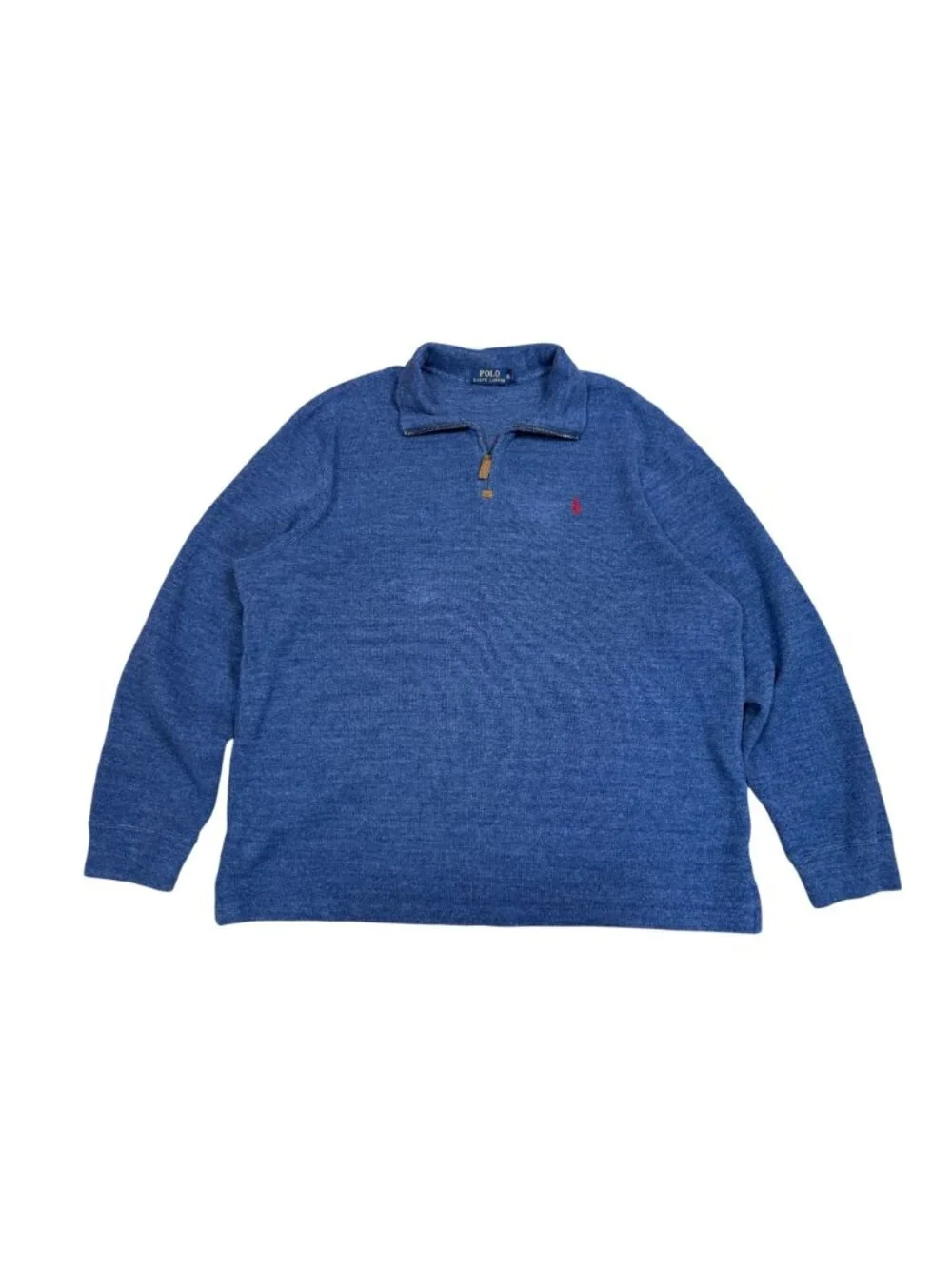 Polo Ralph Lauren Blue Quarter-Zip Pullover Sweater XL 100% Cotton